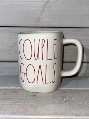 Rae Dunn COUPLE GOALS White & Red Coffee Mug NWOT
